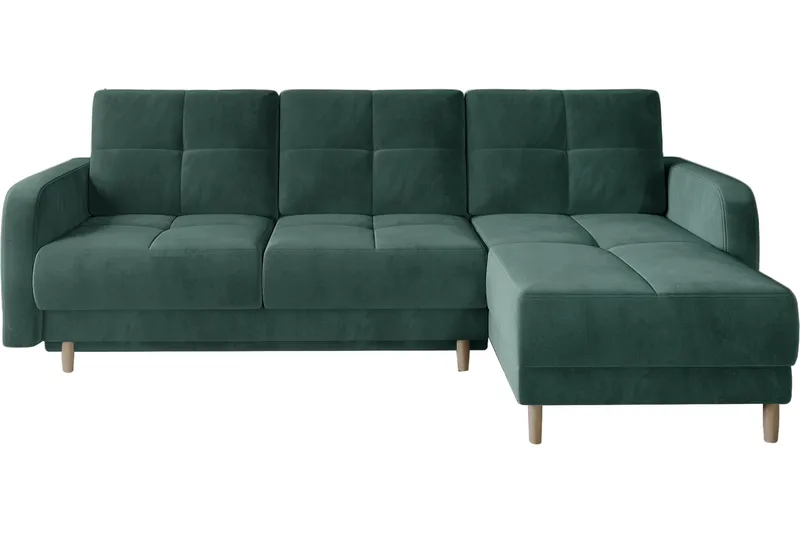 Saimon Sovesofa m. Divan med Oppbevaring 3-seter - Mørkegrønn - Møbler - Sofaer - Sovesofaer - Sovesofa divan