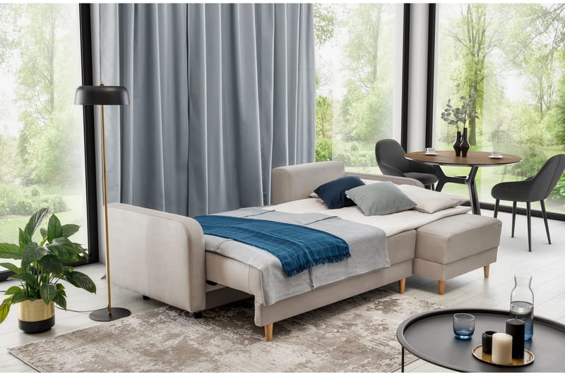 Saimon Sovesofa m. Divan med Oppbevaring 3-seter - Mørkegrønn - Møbler - Sofaer - Sovesofaer - Sovesofa divan