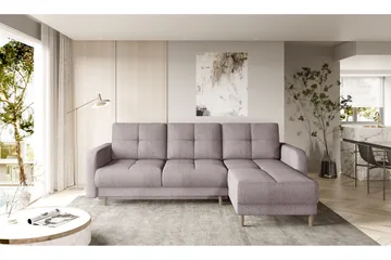 Saimon Sovesofa m. Divan med Oppbevaring 3-seter - Rosa - Møbler - Sofaer - Sovesofaer - Sovesofa divan