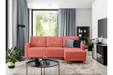 Saimon Sovesofa m. Divan med Oppbevaring 3-seter - Rosa - Møbler - Sofaer - Sovesofaer - Sovesofa divan