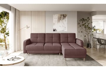 Saimon Sovesofa m. Divan med Oppbevaring 3-seter - Rosa - Møbler - Sofaer - Sovesofaer - Sovesofa divan