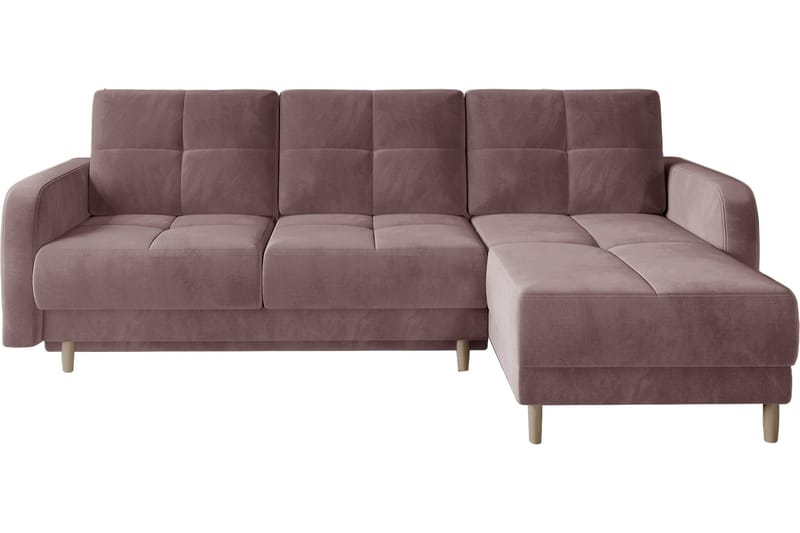 Saimon Sovesofa m. Divan med Oppbevaring 3-seter - Rosa - Møbler - Sofaer - Sovesofaer - Sovesofa divan