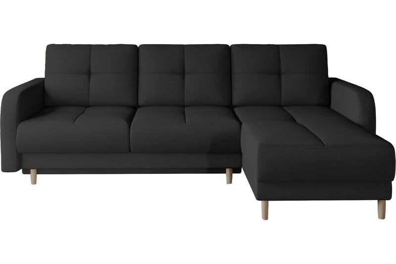 Saimon Sovesofa m. Divan med Oppbevaring 3-seter, Svart