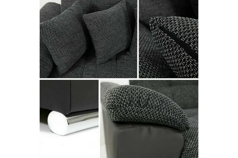 Sakri 5-seter Høyrevendt U-formet Hjørnesovesofa med Oppbevaring i Stoff - Beige - Møbler - Sofaer - Sovesofaer - Sovesofa divan
