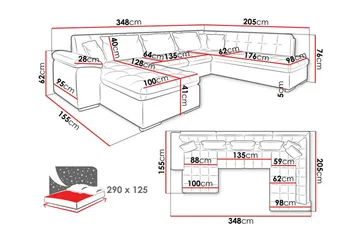 Sakri 5-seters Hjørnesovesofa - Møbler - Sofaer - Sovesofaer - Sovesofa divan
