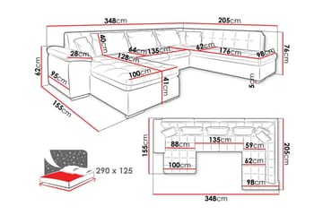 Sakri 5-seters Hjørnesovesofa - Møbler - Sofaer - Sovesofaer - Sovesofa divan