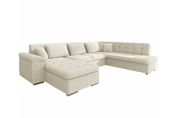 Sakri 5-sits Hörnbäddsoffa Beige/Light beige - Møbler - Sofaer - Sovesofaer - Sovesofa divan