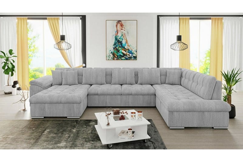 Sakri 5-sits Hörnbäddsoffa Light grey/Dark grey - Møbler - Sofaer - Sovesofaer - Sovesofa divan