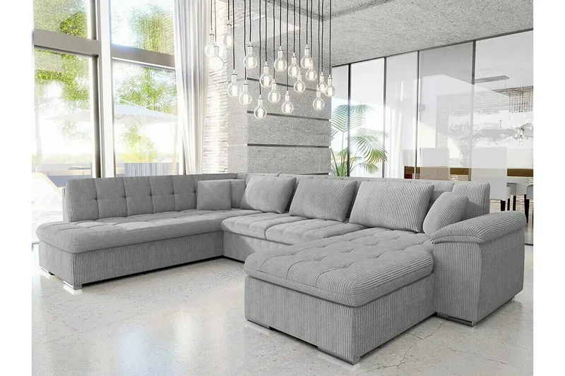 Sakri 5-sits Hörnbäddsoffa NO_BRAND Light grey/Dark grey - Møbler - Sofaer - Sovesofaer - Sovesofa divan