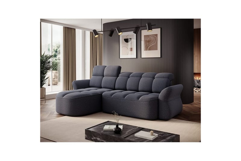 Seksjon Eltap Beneth 301x115x185 cm - Space 40, blå, Venstre - Møbler - Sofaer - Sovesofaer - Sovesofa divan