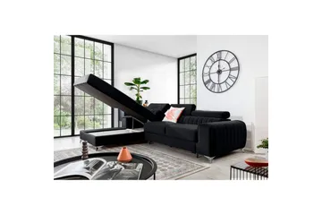 Seksjonssofa Eltap Grayson 278x205x92 cm - Loco 10, Svart, Venstre - Møbler - Sofaer - Sovesofaer - Sovesofa divan