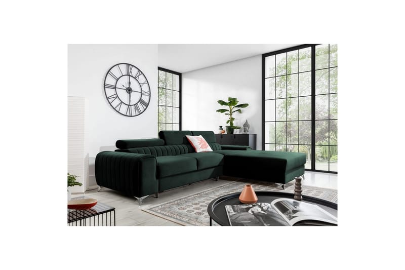 Seksjonssofa Eltap Grayson 278x205x92 cm - Loco 35, Mørk Grønn, Høyre - Møbler - Sofaer - Sovesofaer - Sovesofa divan