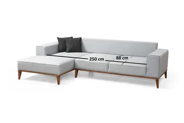 Shallo Sovesofa med Divan Venstre - Grå - Møbler - Sofaer - Sovesofaer - Sovesofa divan