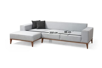 Shallo Sovesofa med Divan Venstre - Grå - Møbler - Sofaer - Sovesofaer - Sovesofa divan