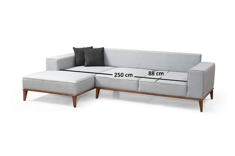 Shallo Sovesofa med Divan Venstre - Grå - Møbler - Sofaer - Sovesofaer - Sovesofa divan