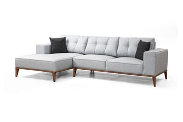 Shallo Sovesofa med Divan Venstre - Grå - Møbler - Sofaer - Sovesofaer - Sovesofa divan