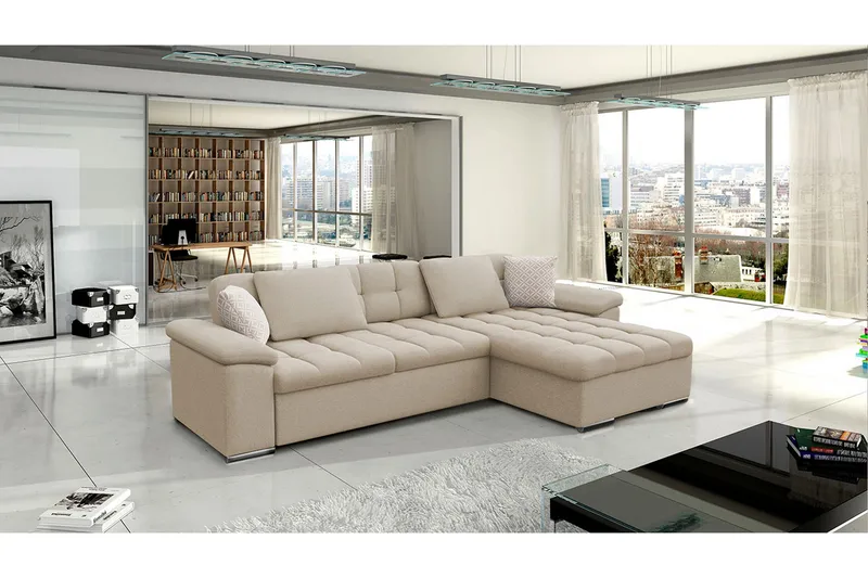 Sovesofa 3-seters L-formet 280x160 cm Høyre - Møbler - Sofaer - Sovesofaer - Sovesofa divan