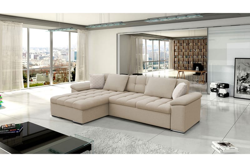 Sovesofa 3-seters L-formet 280x160 cm Venstre - Sovesofa divan