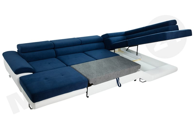 Sovesofa 4-seters U-formet 345x202 cm Høyre - Sovesofa divan