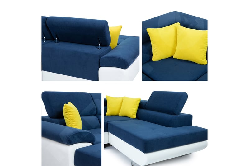 Sovesofa 4-seters U-formet 345x202 cm Høyre - Sovesofa divan