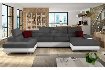 Sovesofa 4-seters U-formet 345x202 cm Venstre - Møbler - Sofaer - Sovesofaer - Sovesofa divan