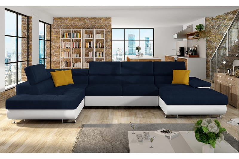 Sovesofa 4-seters U-formet 345x202 cm Venstre - Sovesofa divan