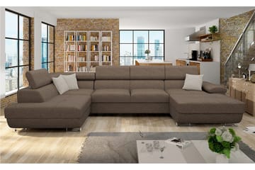 Sovesofa 4-seters U-formet 345x202 cm Venstre - Møbler - Sofaer - Sovesofaer - Sovesofa divan