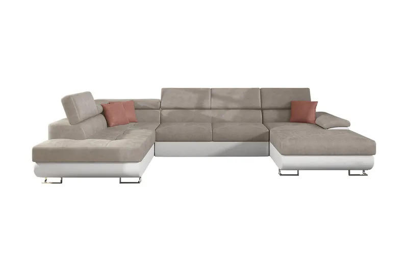 Sovesofa 4-seters U-formet 345x202 cm Venstre