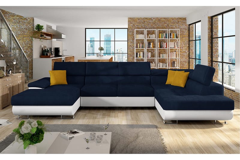 Sovesofa 4-seters U-formet 345x202 cm - Møbler - Sofaer - Sovesofaer - Sovesofa divan