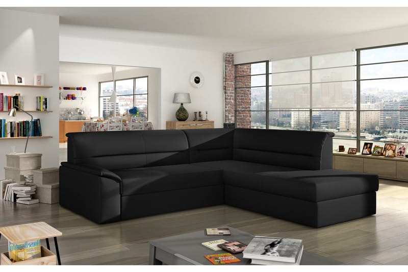 Sovesofa Colby med Divan - Svart - Sovesofa divan