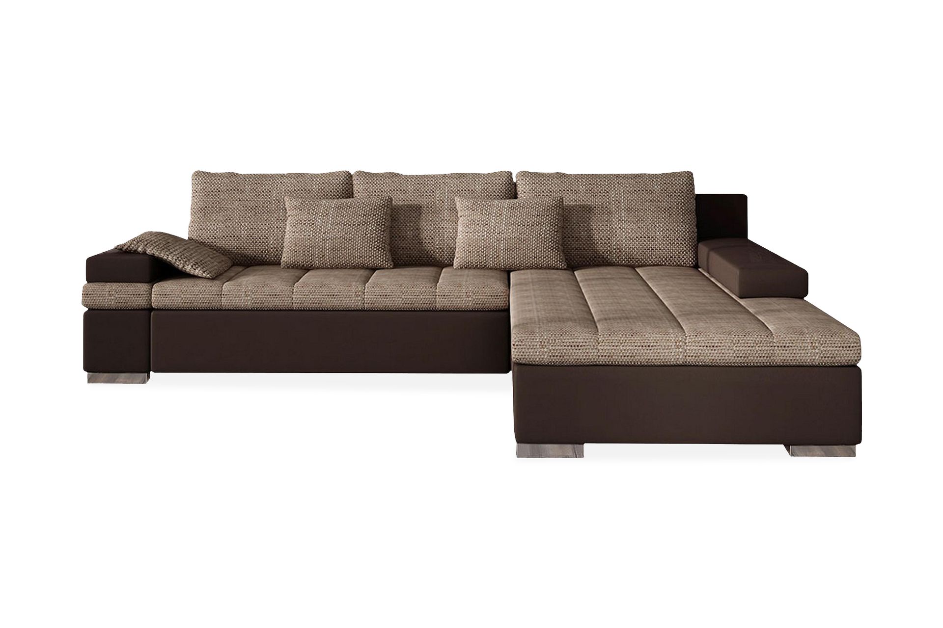 Sovesofa Consuelo med Divan Høyre - Beige/Brun - Møbler - Sofaer - Sovesofaer - Sovesofa divan