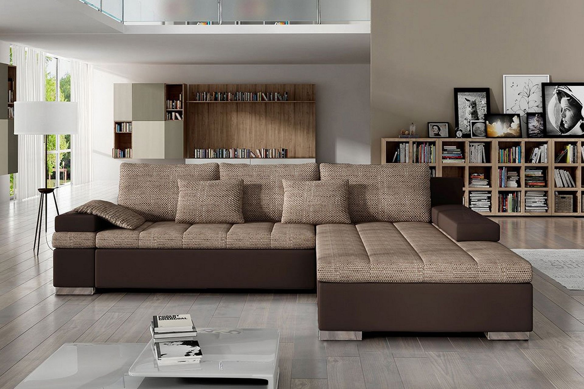 Sovesofa Consuelo med Divan Høyre - Beige/Brun - Møbler - Sofaer - Sovesofaer - Sovesofa divan