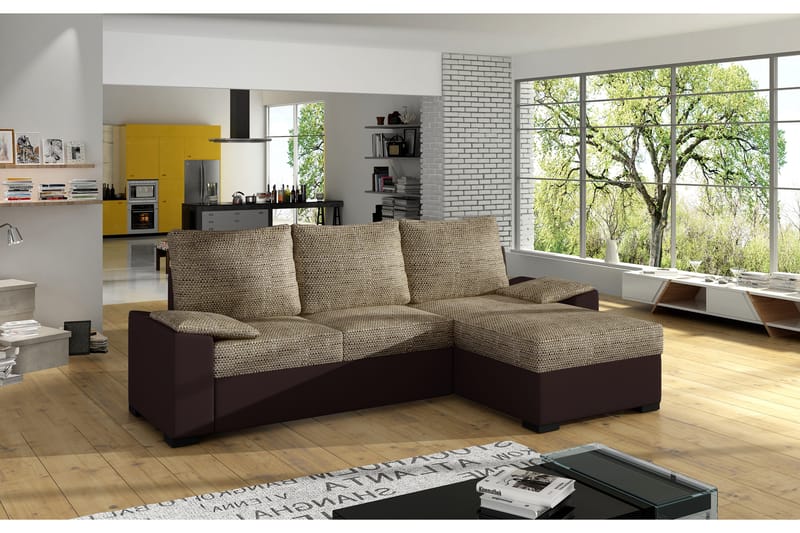 Sovesofa Cota med Divan - Beige/Brun - Sovesofa divan