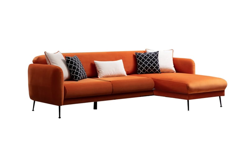 Sovesofa Daquawn med Divan Høyre - Oransje - Sovesofa divan