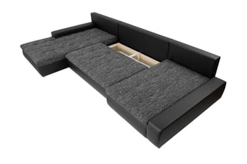 Sovesofa Dobbeldivan Mojen 4-seters 340x140 cm U-formet - Grå - Møbler - Sofaer - Sovesofaer - Sovesofa divan