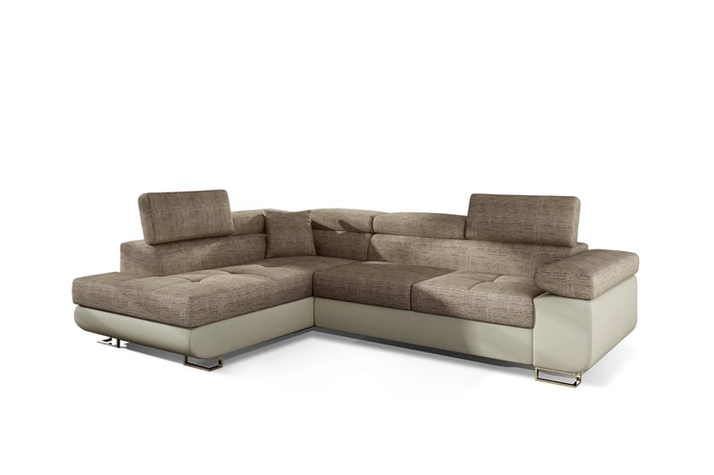 Sovesofa Hipolito med Sjeselong Venstre - Beige - Sovesofa divan