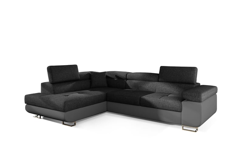 Sovesofa Hipolito med Sjeselong Venstre - Grå - Møbler - Sofaer - Skinnsofaer