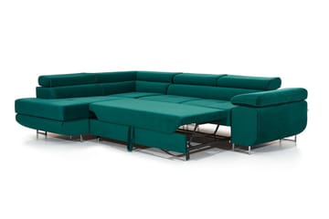 Sovesofa Hipolito med Sjeselong Venstre - Grønn - Møbler - Sofaer - Sovesofaer - Langsgående sovesofa