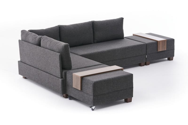 Sovesofa m. Divan Bulgaria 4-seters 140x190 - Antrasitt - Sovesofa divan