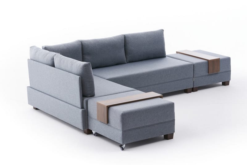 Sovesofa m. Divan Bulgaria 4-seters 140x190 - Blå - Sovesofa divan