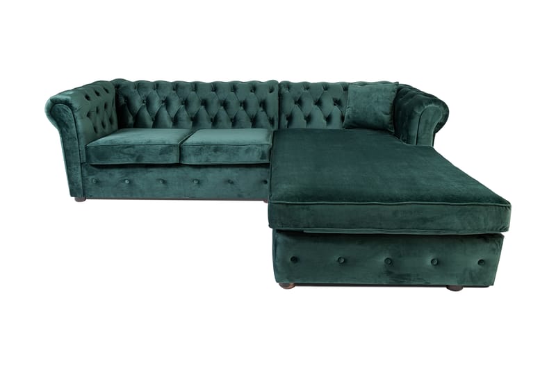 Sovesofa m. Divan Chesterfield Kristina - Mørkegrønn - Sovesofa divan