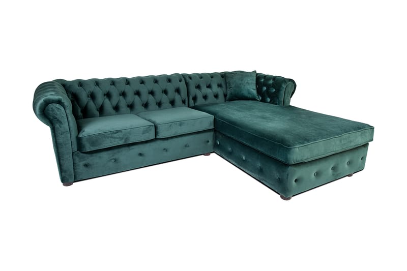 Sovesofa m. Divan Chesterfield Kristina - Mørkegrønn - Sovesofa divan