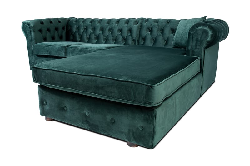 Sovesofa m. Divan Chesterfield Kristina - Mørkegrønn - Sovesofa divan