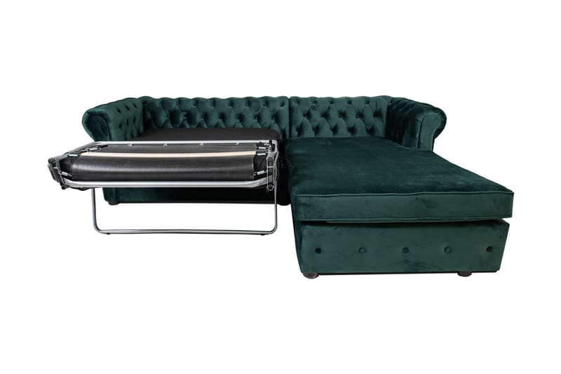 Sovesofa m. Divan Chesterfield Kristina - Mørkegrønn - Sovesofa divan