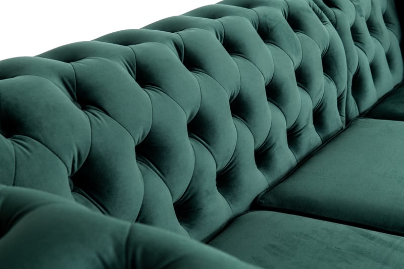 Sovesofa m. Divan Chesterfield Kristina - Mørkegrønn - Sovesofa divan