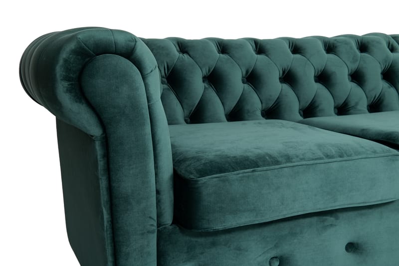 Sovesofa m. Divan Chesterfield Kristina - Mørkegrønn - Sovesofa divan