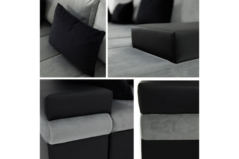 Sovesofa m. Divan Consuelo 3-seters L-formet - Rosa - Sovesofa divan