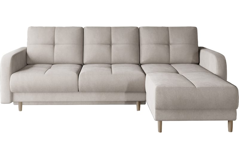 Sovesofa m. Divan Hatwall med Oppbevaring 3-seter - Beige - Sovesofa divan