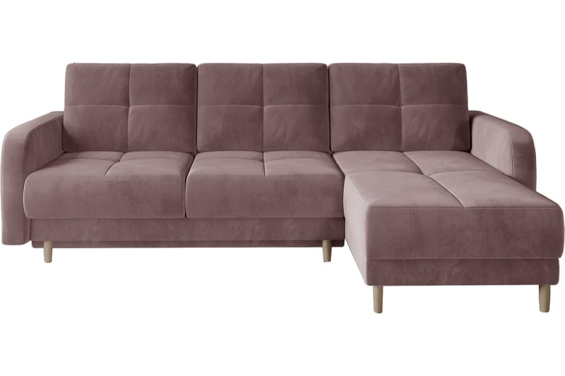 Sovesofa m. Divan Hatwall med Oppbevaring 3-seter - Rosa - Sovesofa divan