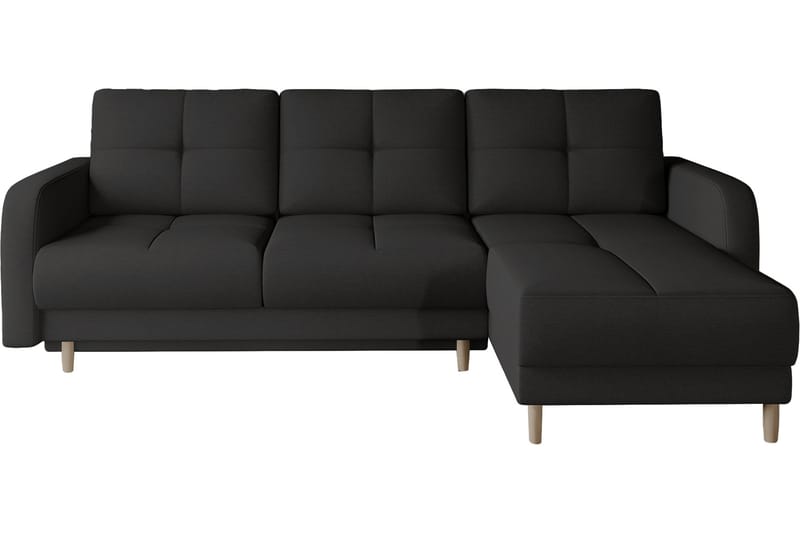 Sovesofa m. Divan Hatwall med Oppbevaring 3-seter - Svart - Sovesofa divan